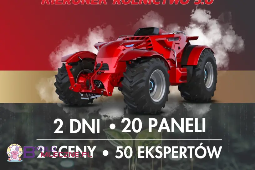 Futurystyczny traktor na plakacie Agro Premiery